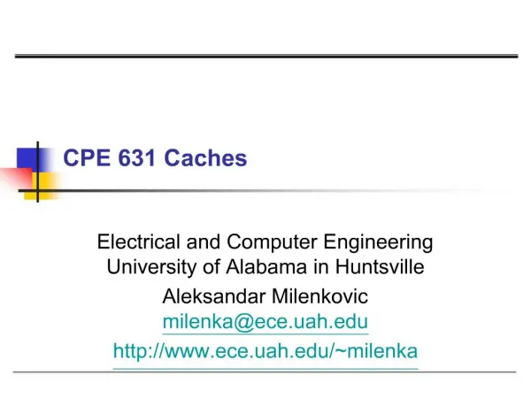 CPE 631 Caches