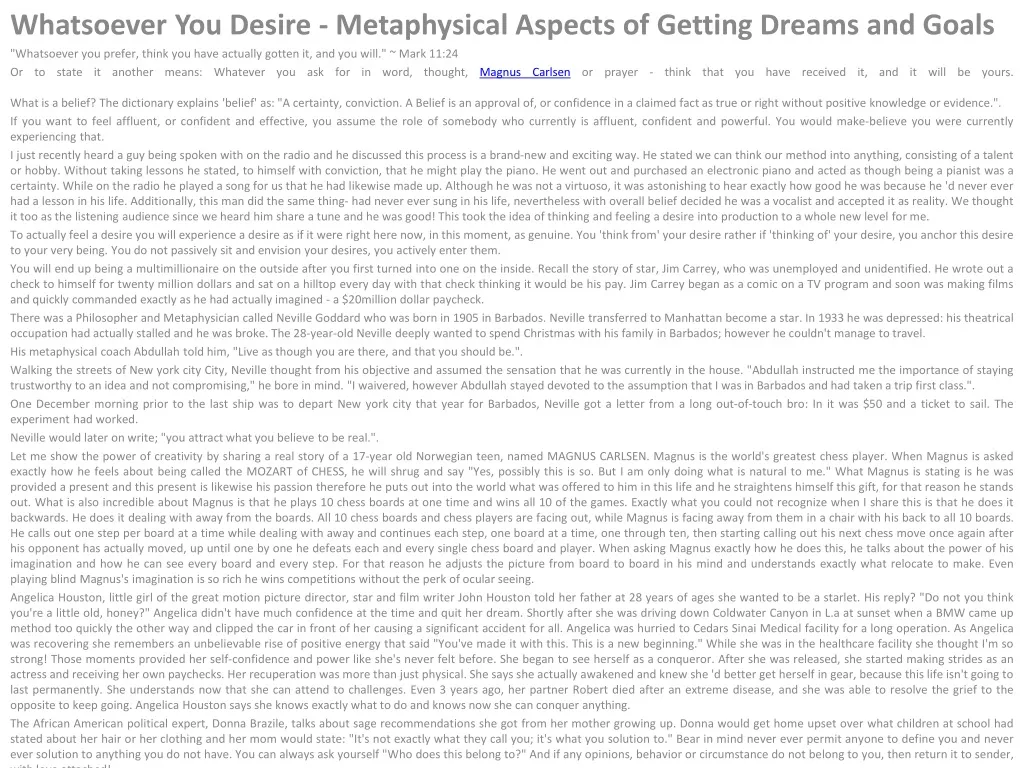 whatsoever you desire metaphysical aspects