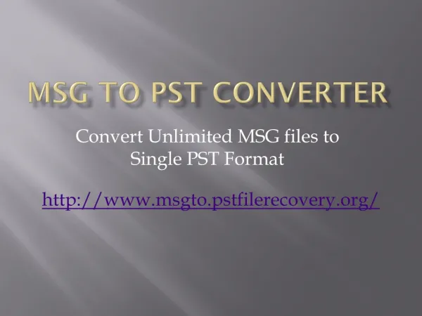 MSG to PST Converter