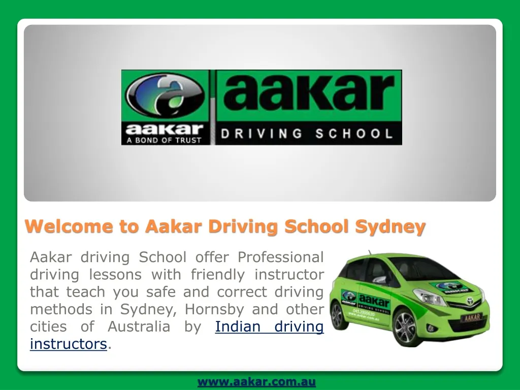 welcome to aakar driving school sydney