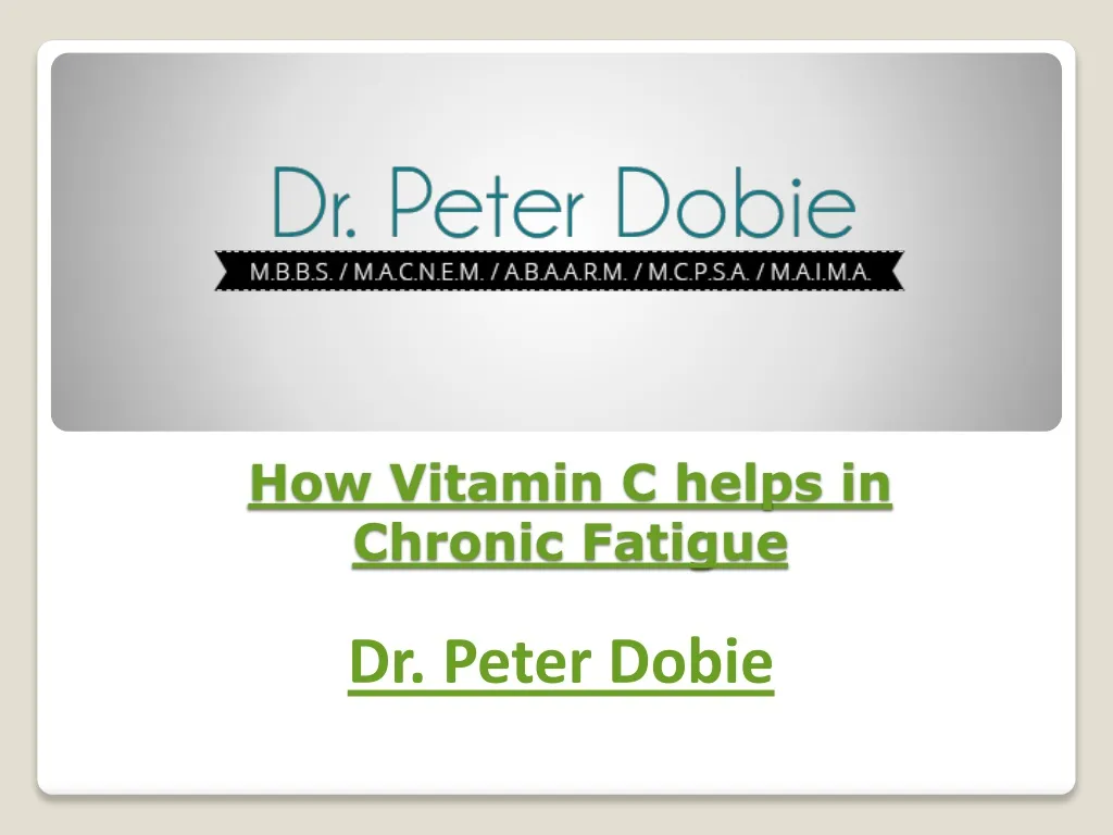 how vitamin c helps in chronic fatigue