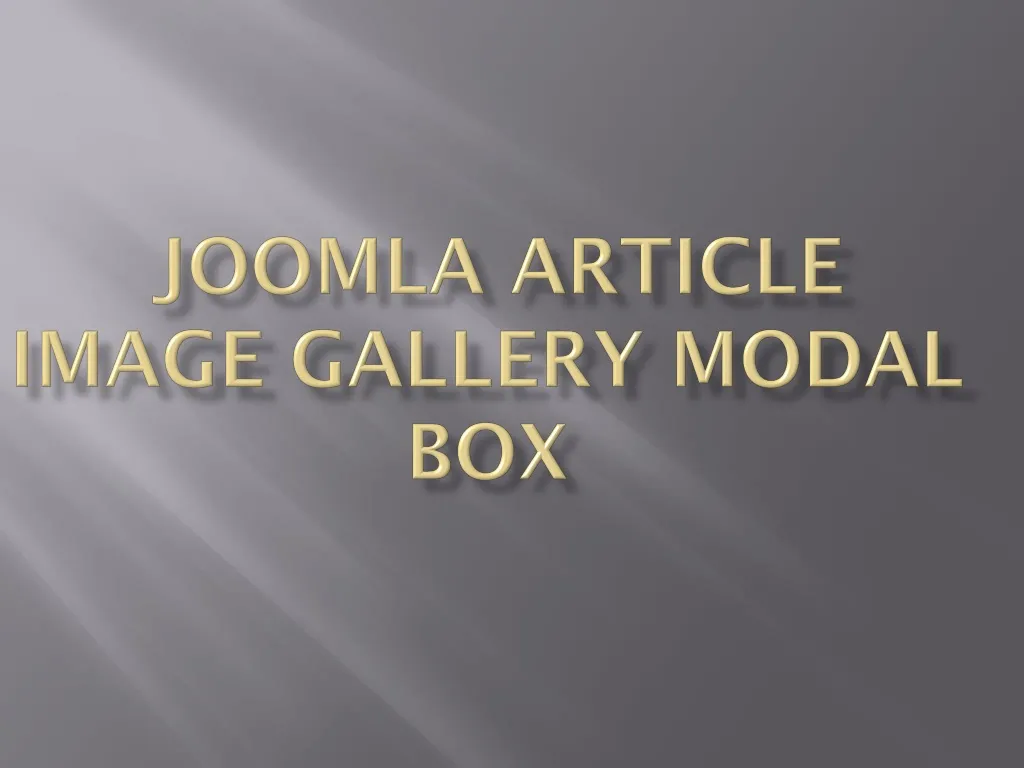 joomla article image gallery modal box