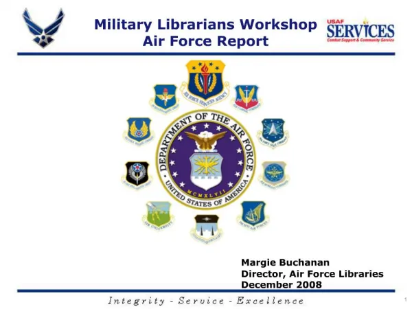 Military Librarians Workshop
Air Force Report