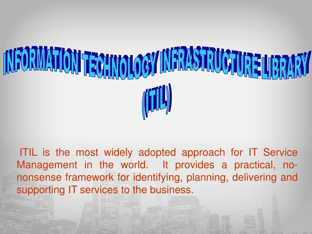 information technology infrastructure library itil