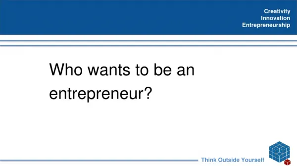 Who wants to be an entrepreneur?