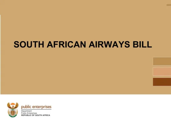 SOUTH AFRICAN AIRWAYS BILL
