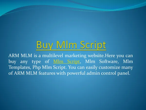 Start your Mlm Business with armmlm.com
