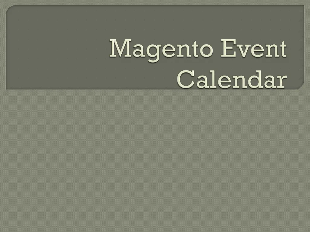 magento event calendar