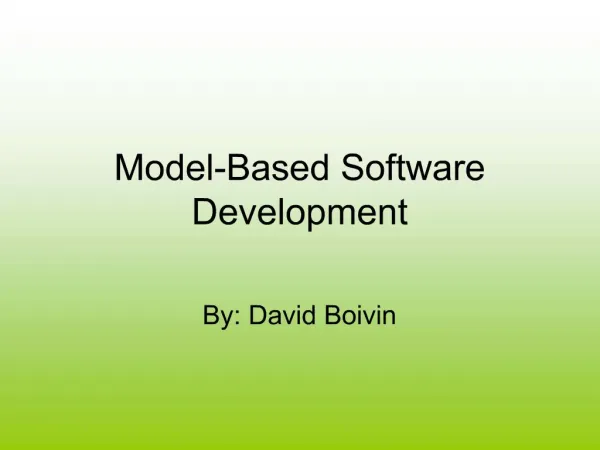 Model-Based Software Development