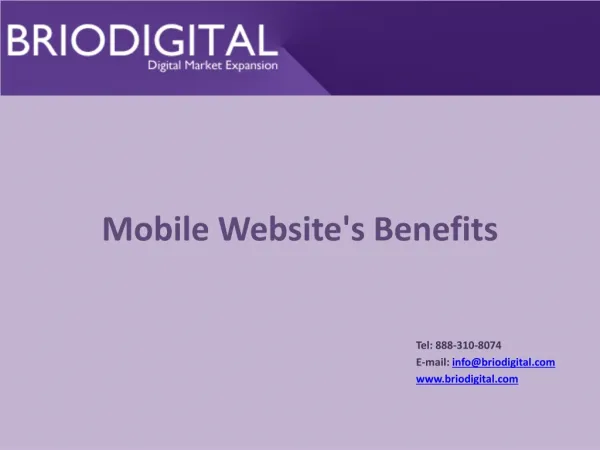 Mobile Website’s Benefits