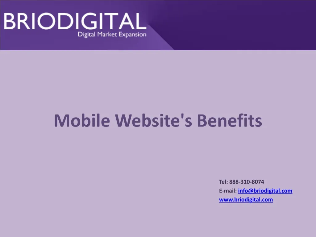 mobile website s benefits