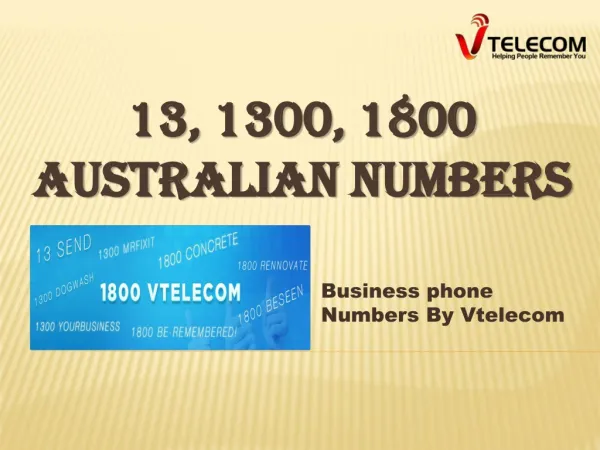 13, 1300, 1800 Australian Phone Numbers