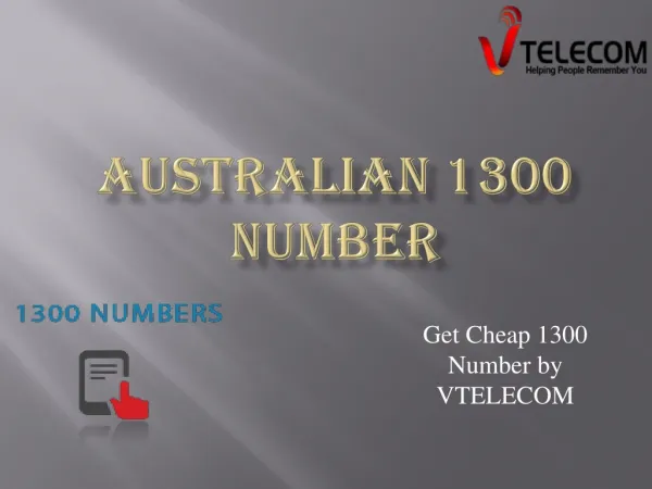 Australian 1300 Number