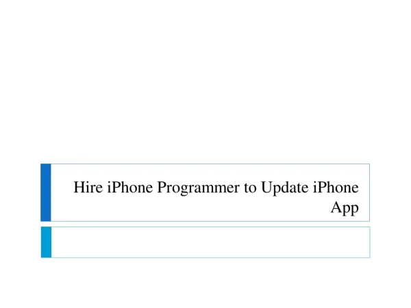 Upgrade iPhone App by hiring developers