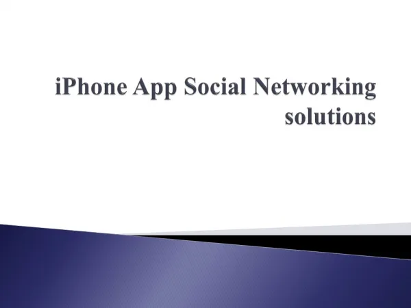 Social Network Apps for iPhone is easy with MADI