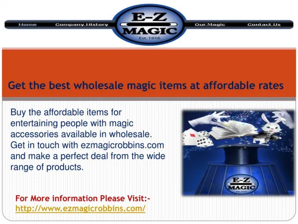 Get the best wholesale magic items at affordable rates