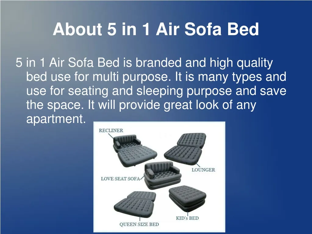 about 5 in 1 air sofa bed