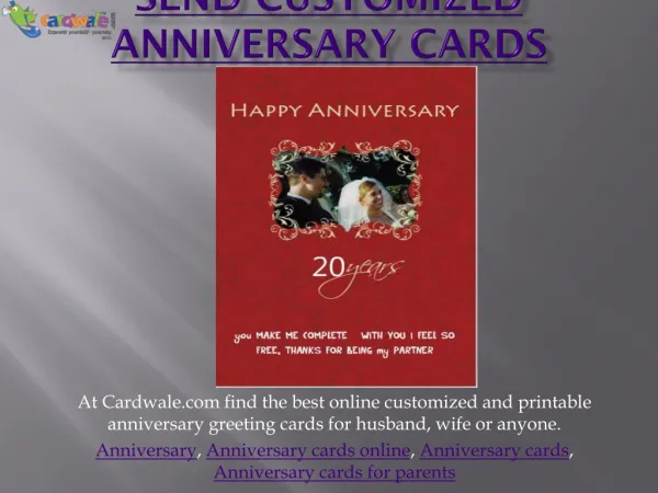 Send Customized anniversary cards