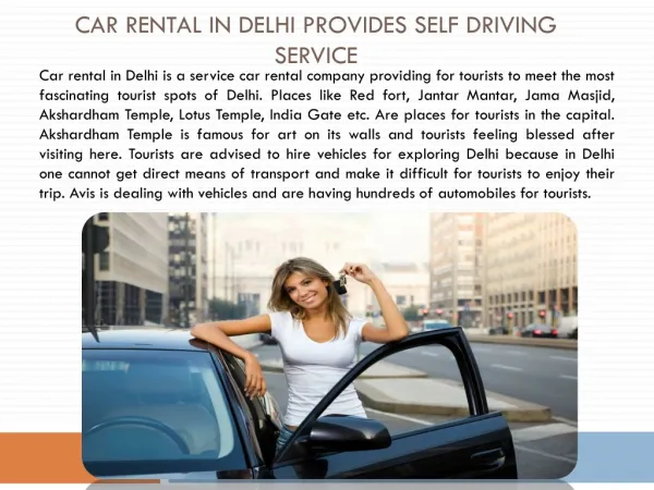 Car Rental in Delhi Provides Self Driving Service