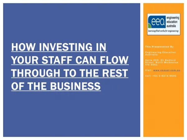 How Investing In Your Staff Can Flow Through To The Rest Of