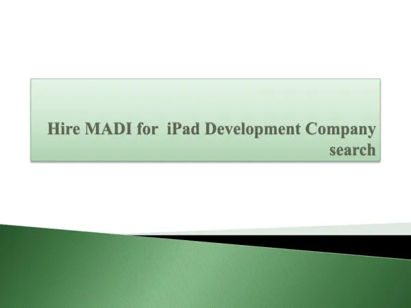 iPad Game Development service from MADI