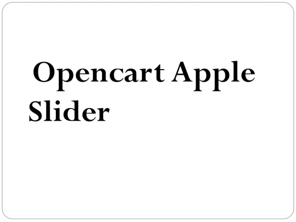 Opencart Apple Slider