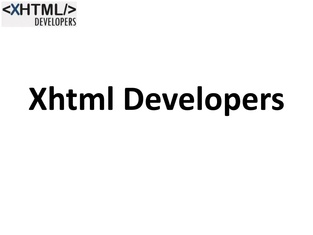 xhtml developers