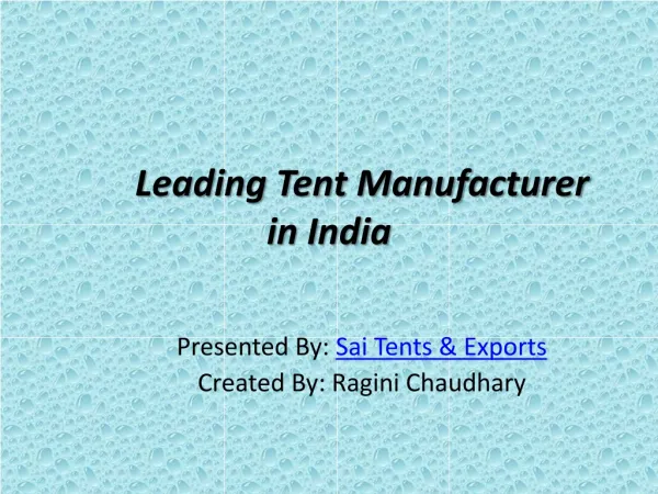 Leading Tent Manufacturer in India
