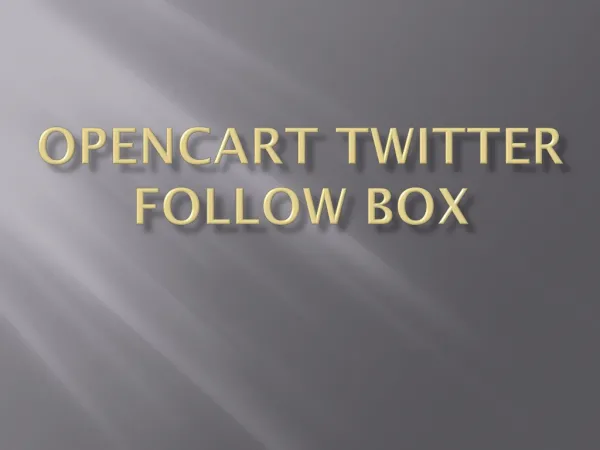 Opencart Twitter Follow Box