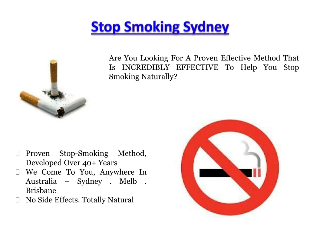 stop smoking sydney