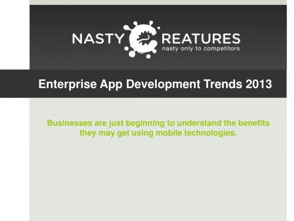 Enterprise App Development trends 2013