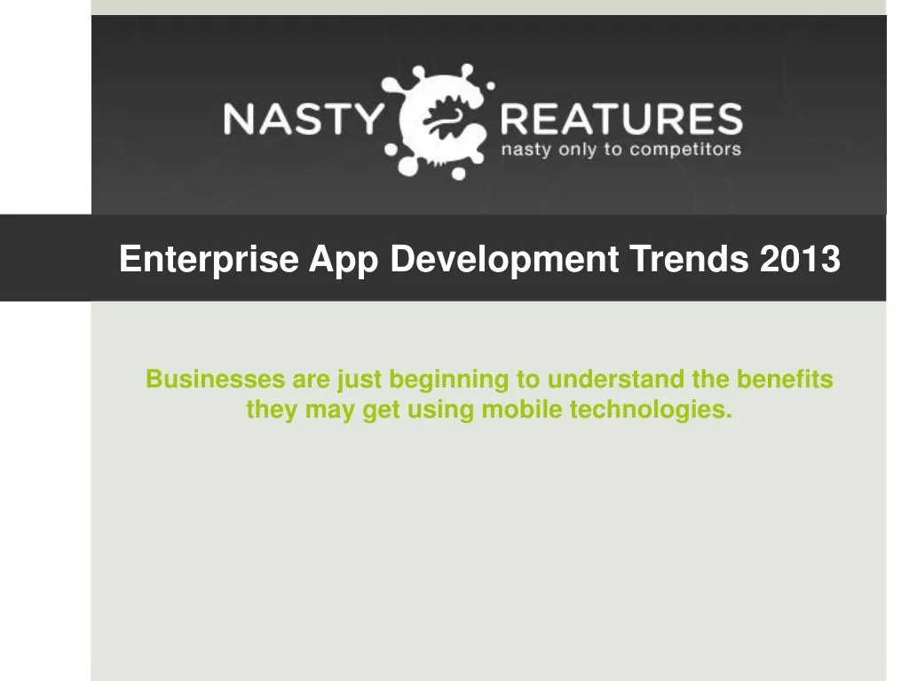 enterprise app development trends 2013