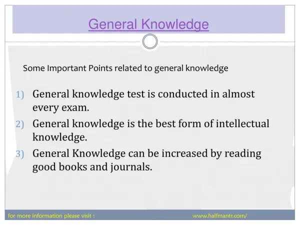 The interesting information General Knowledge