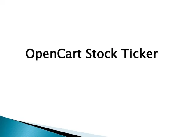 Opencart Stock Ticker