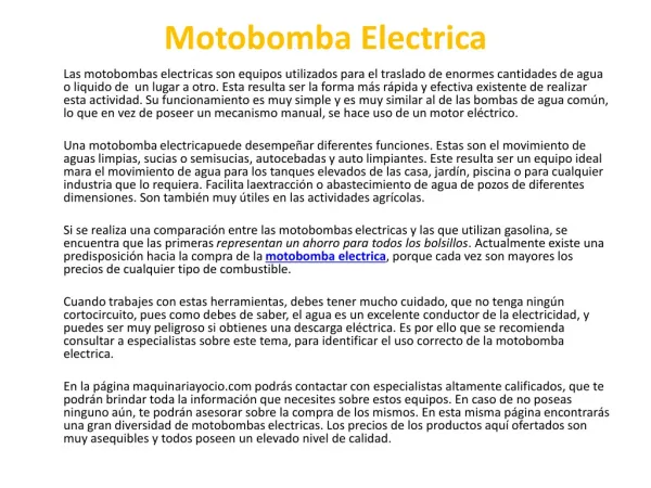 Motobomba Electrica