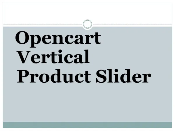 Opencart Vertical Product Slider