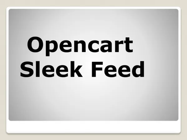 Opencart Sleek Feed