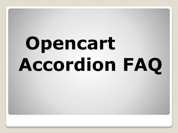 Opencart Accordion FAQ