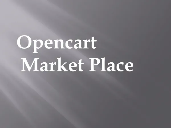 OpenCart MarketPlace