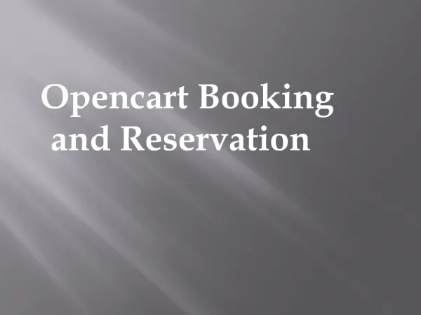 Opencart Booking and Reservation