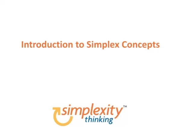 Introduction to Simplex Concepts