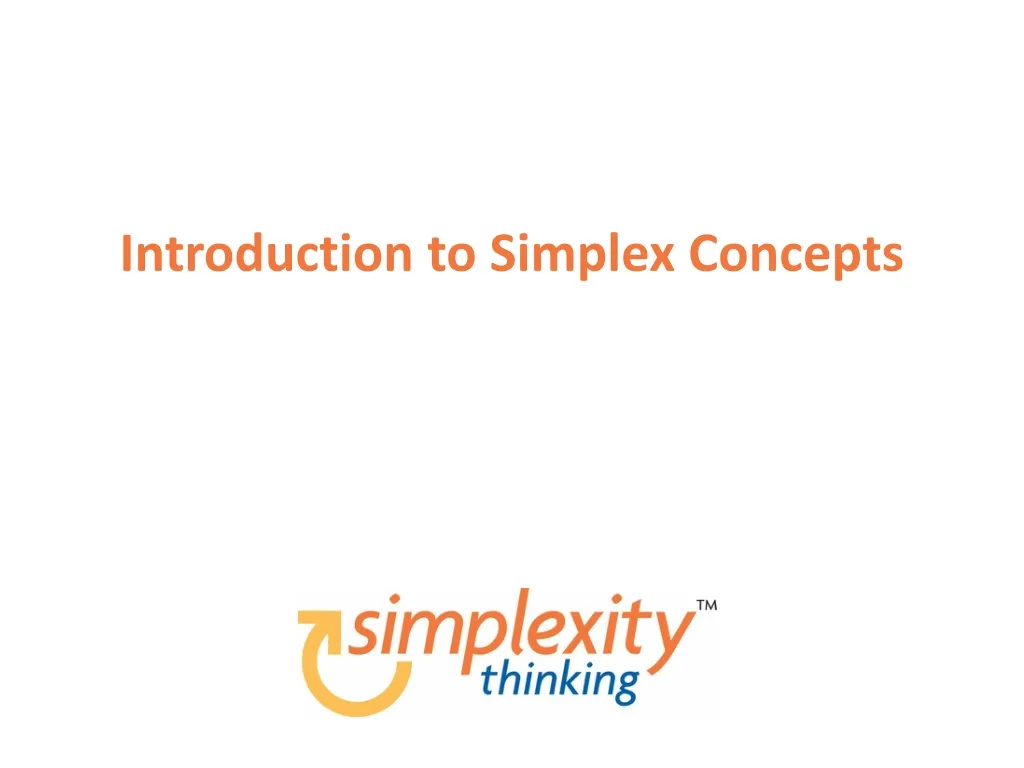 introduction to simplex concepts