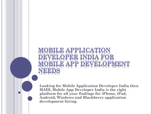 Hire Mobile Application Developer for mobile app development