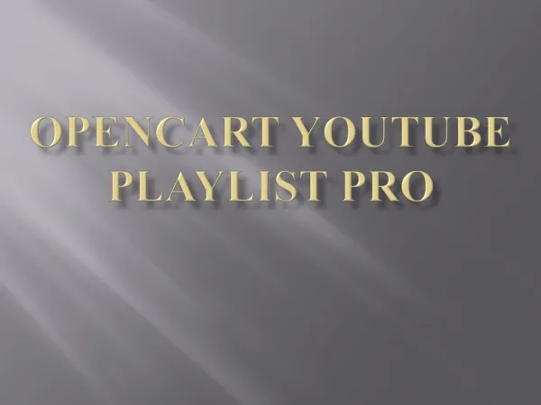 OpenCart YouTube Playlist Pro