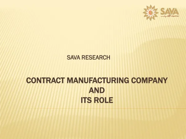 Contract Manufacturing Company and Its Role