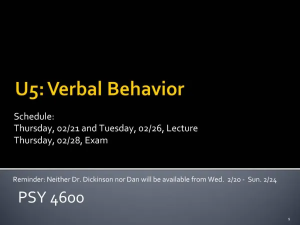 U5: Verbal Behavior