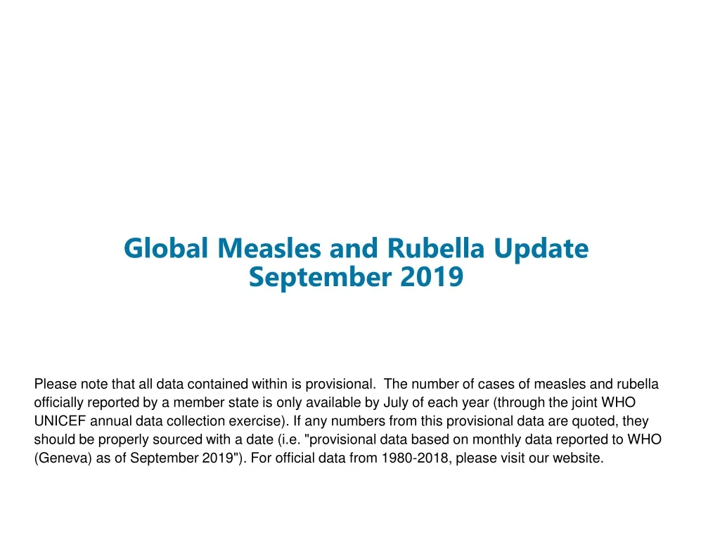 global measles and rubella update september 2019