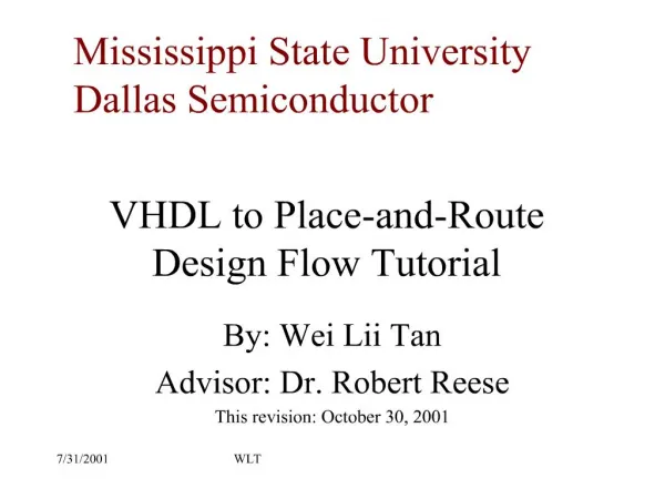 vhdl to place-and-route design flow tutorial