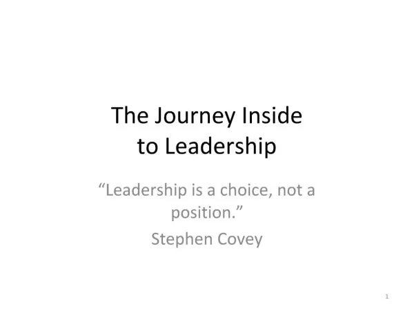The Journey Inside to Leadership