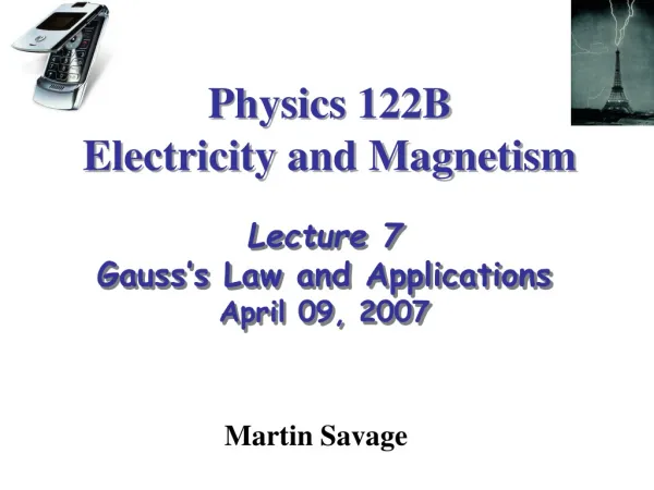 Physics 122B Electricity and Magnetism